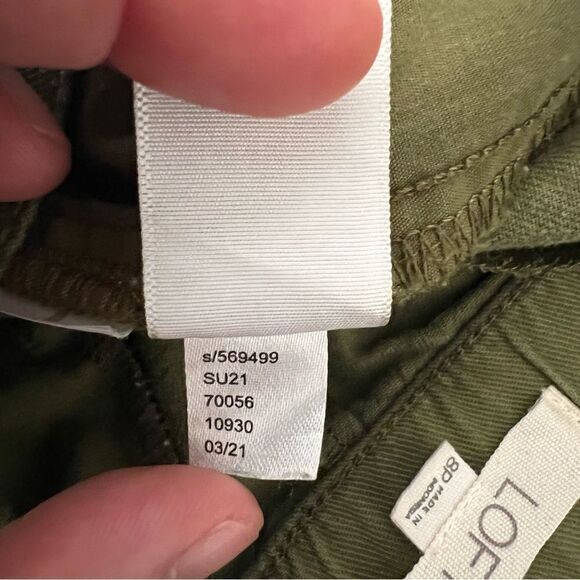 Loft Shorts Womens Size 8P Military Green High Waist Pockets Button Cotton - Picture 9 of 13